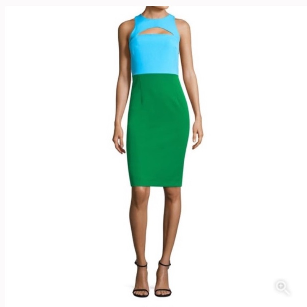 Sz 8 MILLY Colorblock Cut Out Sheath Dress